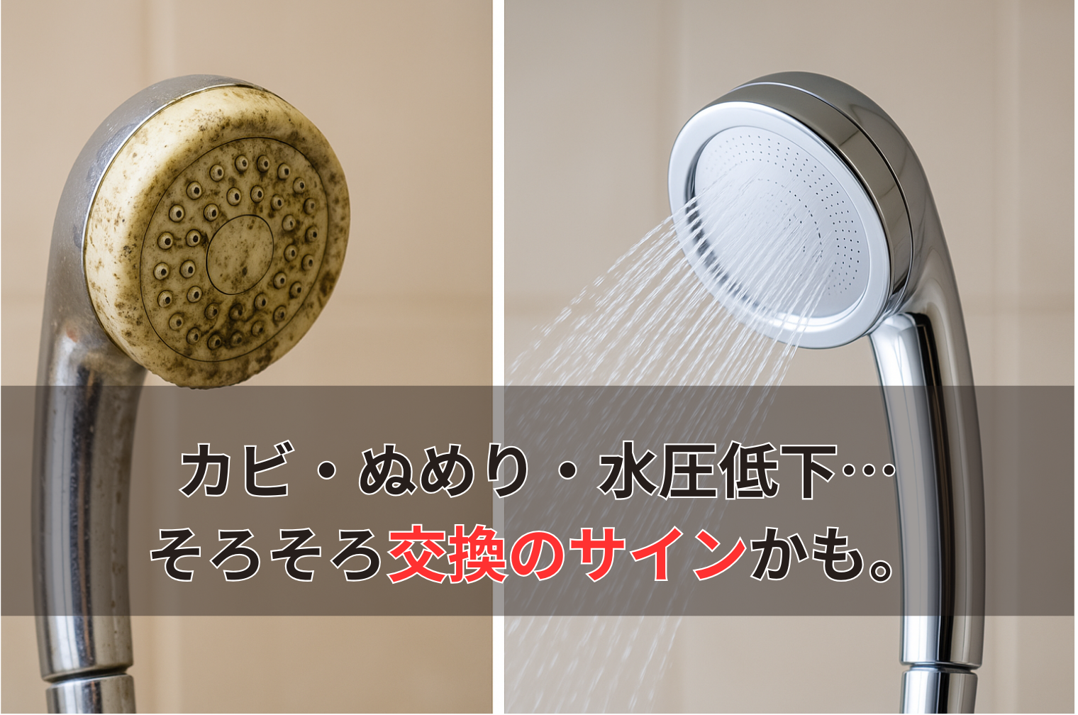 カビ・ぬめり・水圧低下…そろそろ交換のサインかも。
